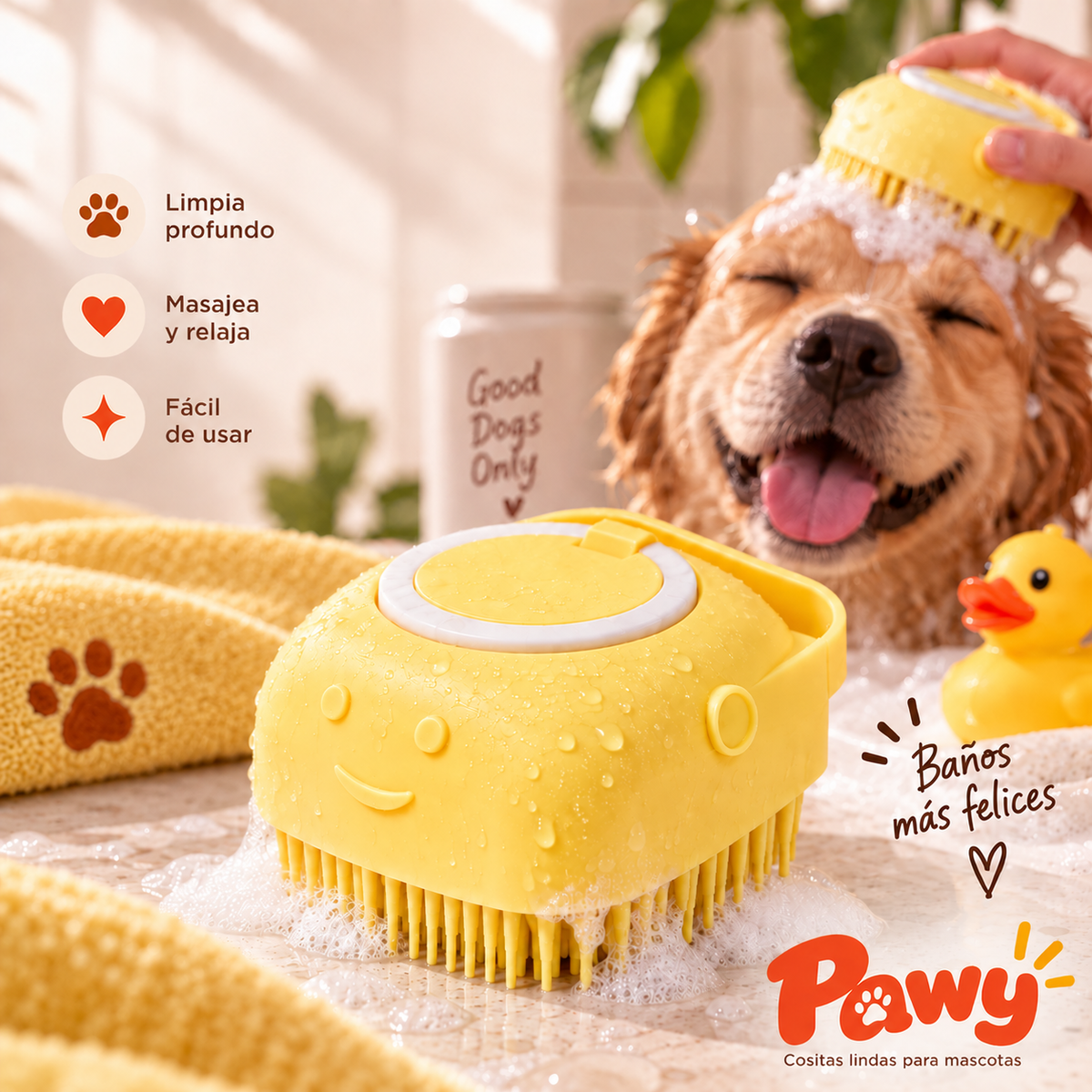 Cepillo Masajeador de Baño para Mascotas
